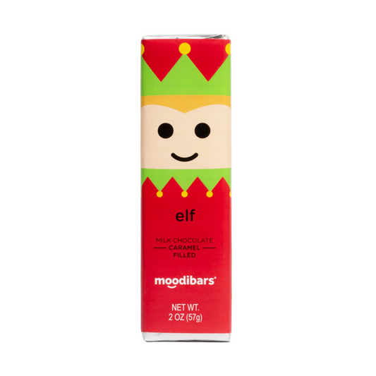 Moodibars® Elf 1.75oz - Caramel Belgian Milk Chocolate Bar - Mellow Monkey