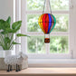 Otis Red Hot Air Balloon Stained Glass Window Panel - 11-in - Mellow Monkey