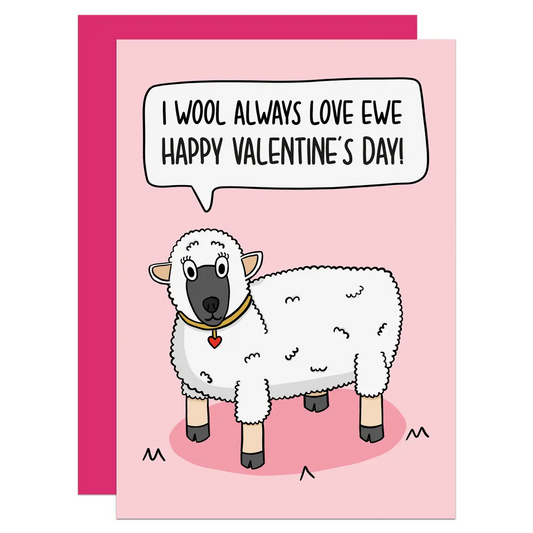 I Wool Always Love Ewe - Happy Valentine's Day - Greeting Card - Mellow Monkey