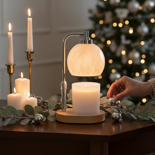 Swirl Blown Glass Candle Warmer Lamp
