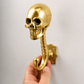 Brass Skull Wall Hook - Gothic Dark Academia Decor - Gold