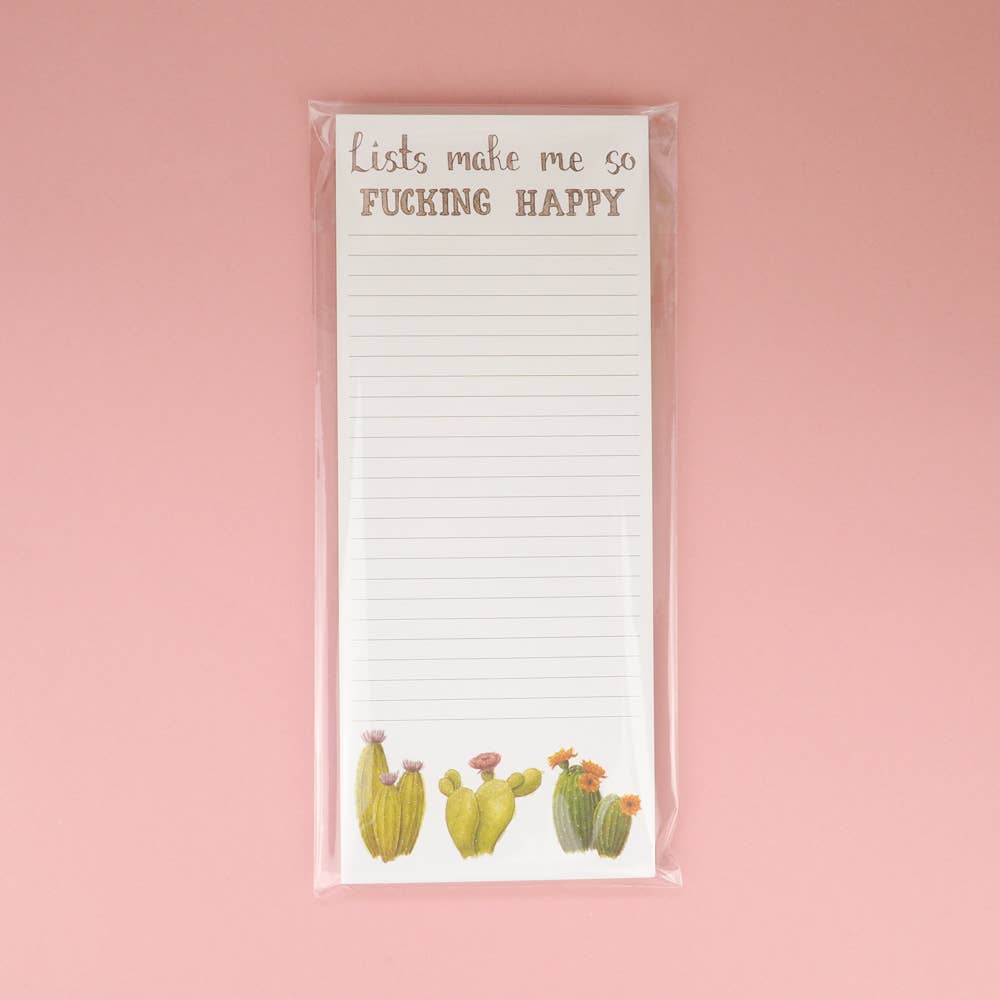 Lists Make Me So Fucking Happy Notepad - Mellow Monkey