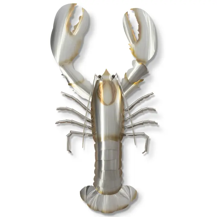 American Lobster Wall Décor - Stainless Steel - 39-in - Mellow Monkey