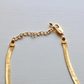 Gold Herringbone Chain Necklace - 16-in - Mellow Monkey