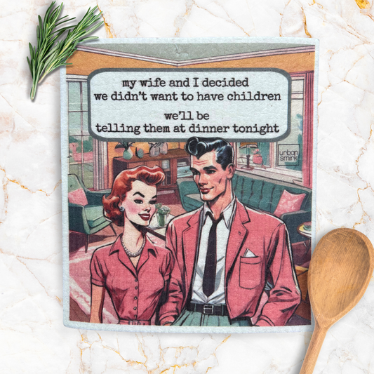 Hilarious Vintage Swedish Dishcloth - Didn't Want Children - Mellow Monkey