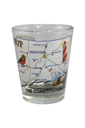 Connecticut State Shot Glass - 2-oz - Mellow Monkey