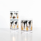 Mid Century Modern - Black and Gold Highball Cocktail Glass - Mellow Monkey