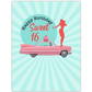 Happy Birthday Sweet 16 Mod Dancer - Retro Birthday Greeting Card - Mellow Monkey