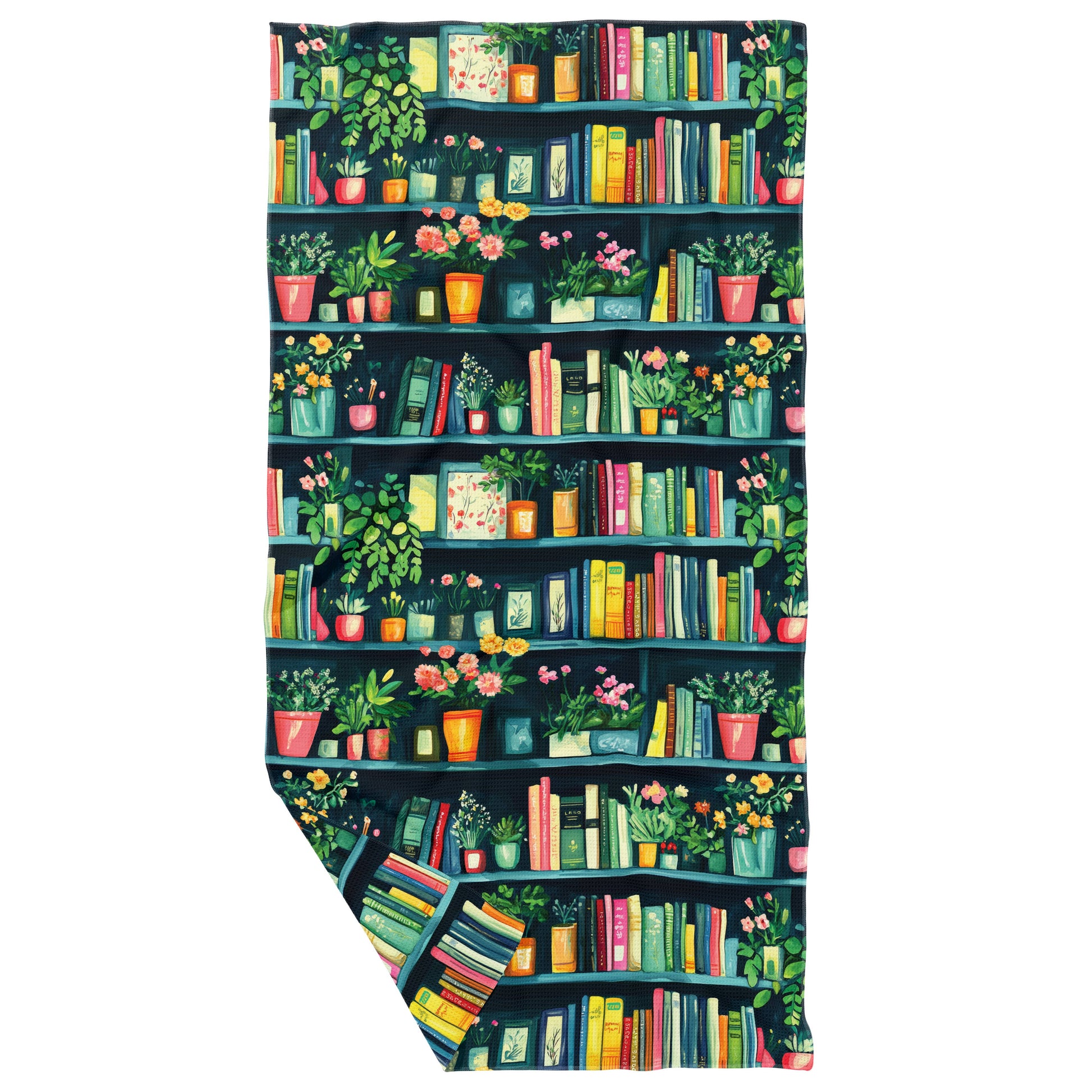 House Plants and Books - Double Sided Waffle Dish Towel - Mellow Monkey