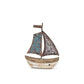 Mini Wood and Metal Sailboat with Sail Up - 4-1/2-in - Mellow Monkey