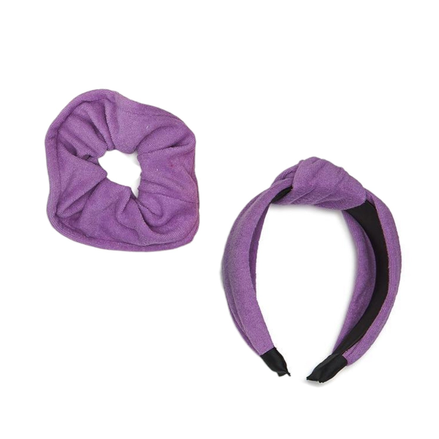 Terry Cloth Topknot Headband and Scrunchie Set - Mellow Monkey