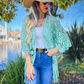 Floral Crochet with Tassel Kimono - 3/4 Sleeve - Mellow Monkey