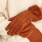 Timeless Touch Vegan Suede Glove with Plush Trim and Touchscreen Fingertip - Mellow Monkey