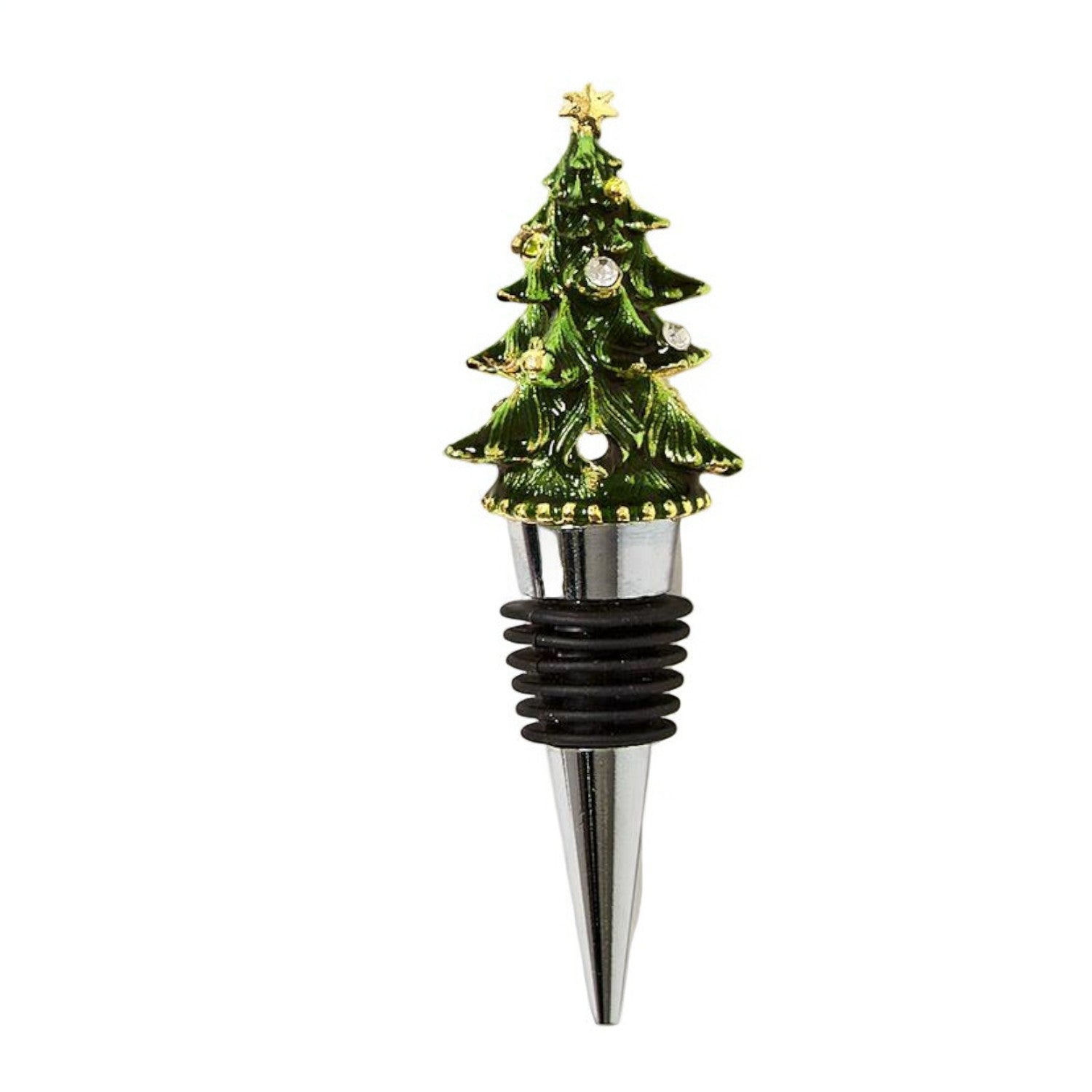 Jeweled Christmas Tree Wine Bottle Stopper - Mellow Monkey