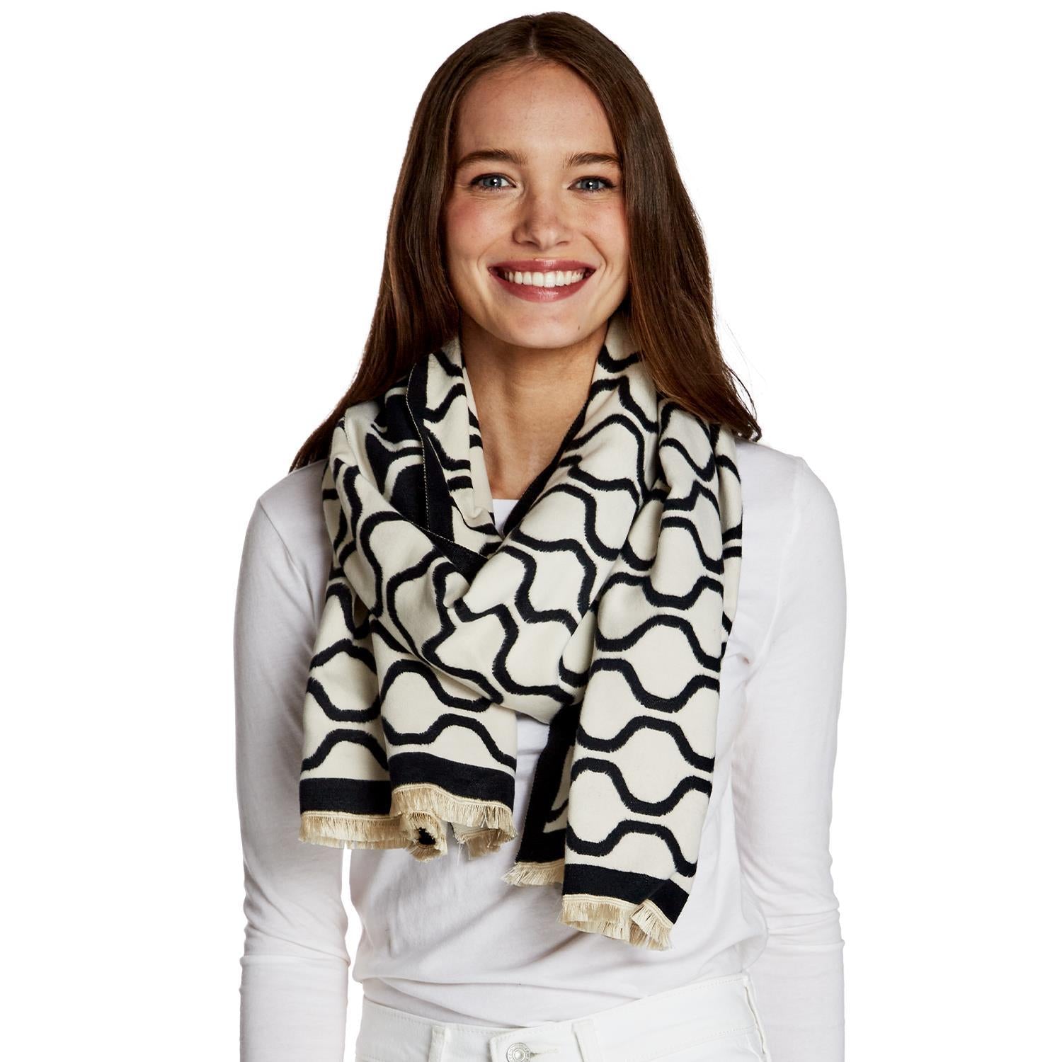 Black and White Double Sided - Scarf - Mellow Monkey