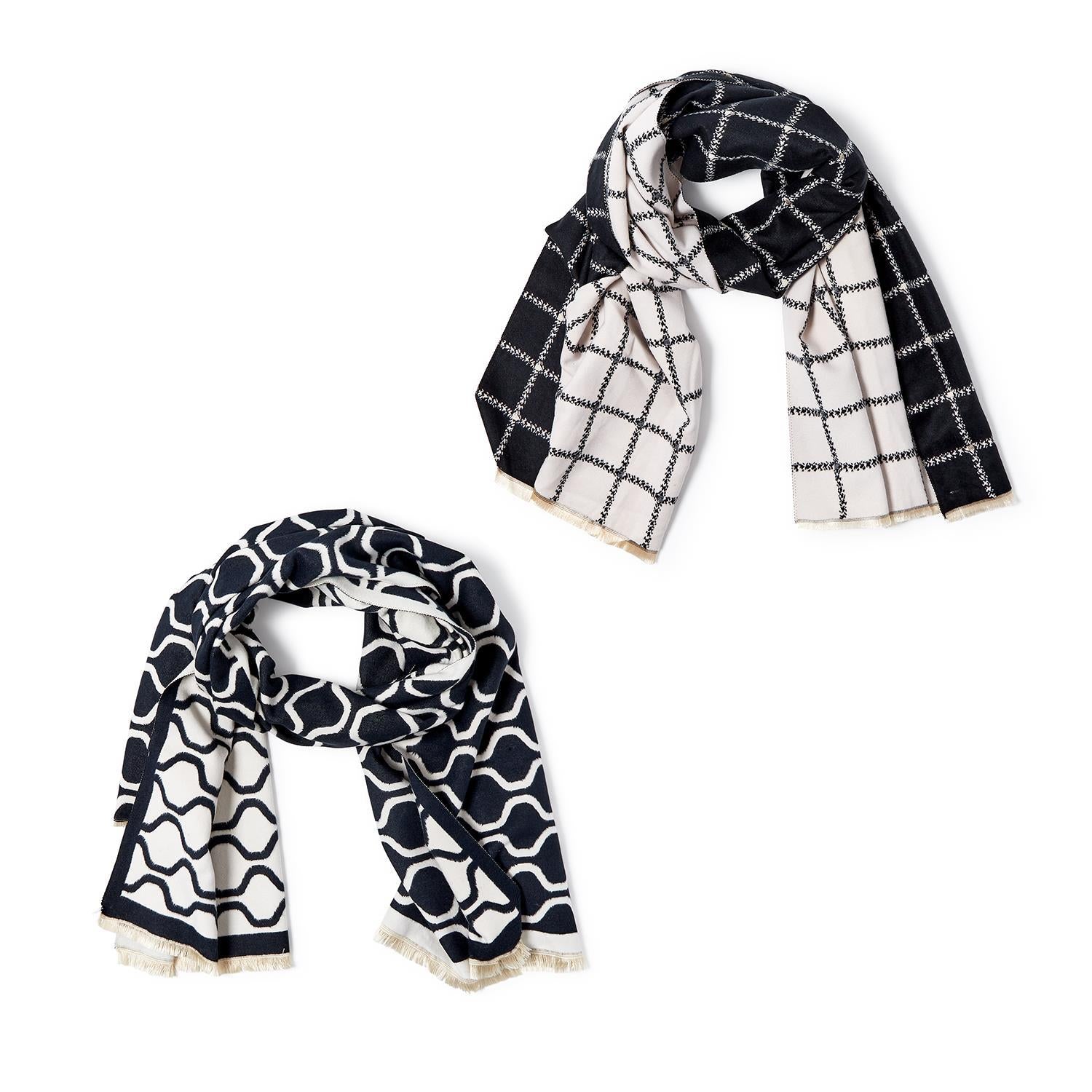 Black and White Double Sided - Scarf - Mellow Monkey