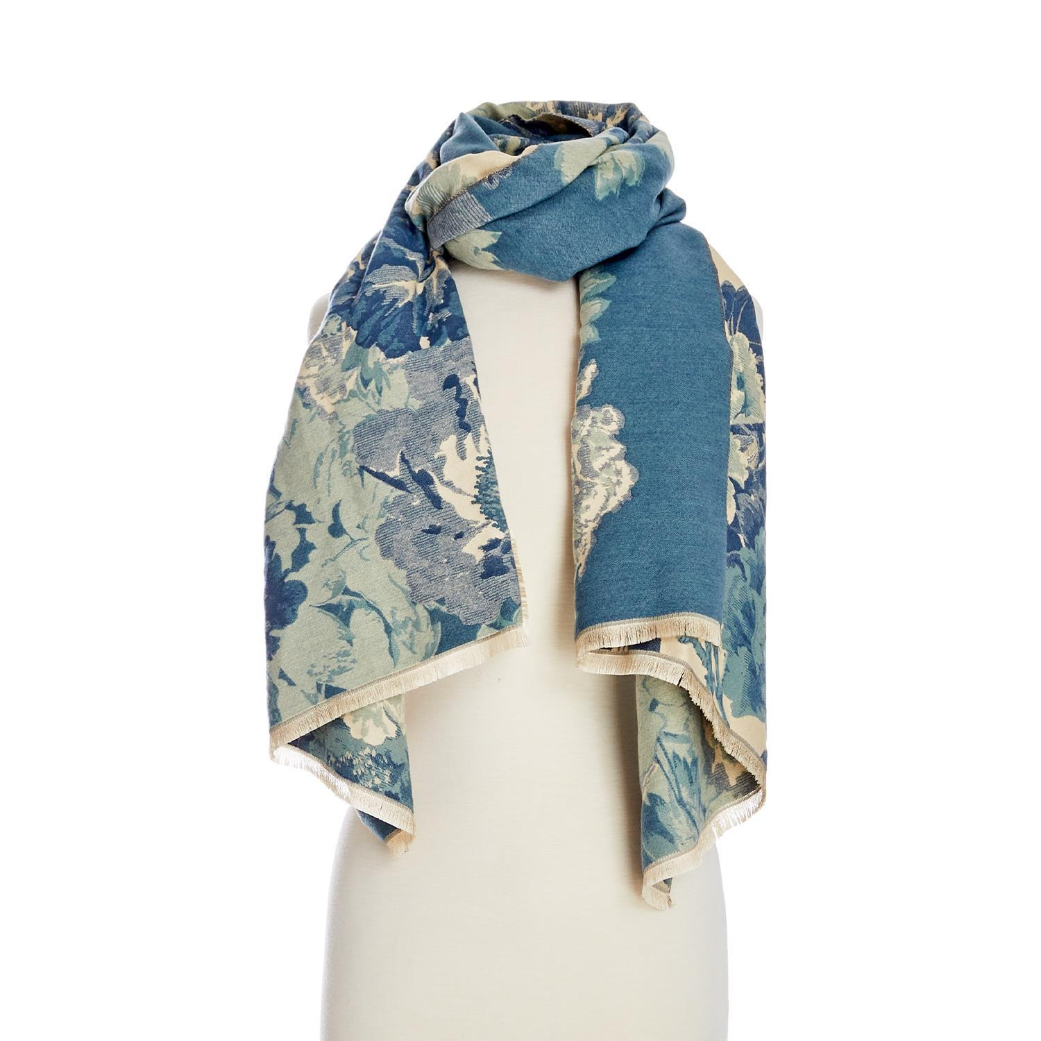 Gallery Floral Motif Double Sided - Softer Than Cashmere - Shawl - Mellow Monkey