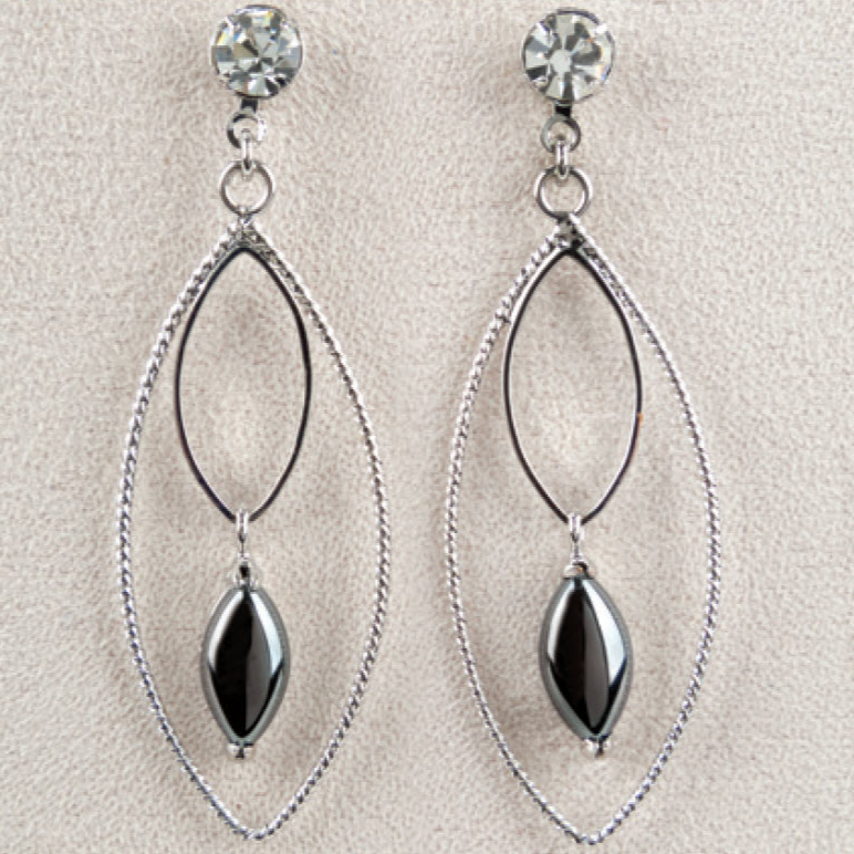 Hematite Sophisticate Earrings - Mellow Monkey