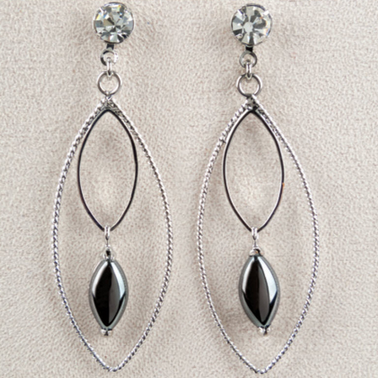 Hematite Sophisticate Earrings - Mellow Monkey