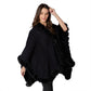 Two's Company Regal Wrap with Faux Fur Trim and Hook and Eye Closure in Black - Acrylic - Mellow Monkey