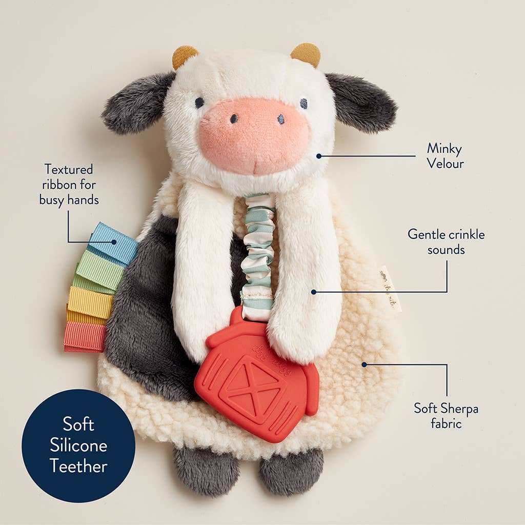 Cow Itzy Friends Lovey™ Plush + Teether Toy - Mellow Monkey