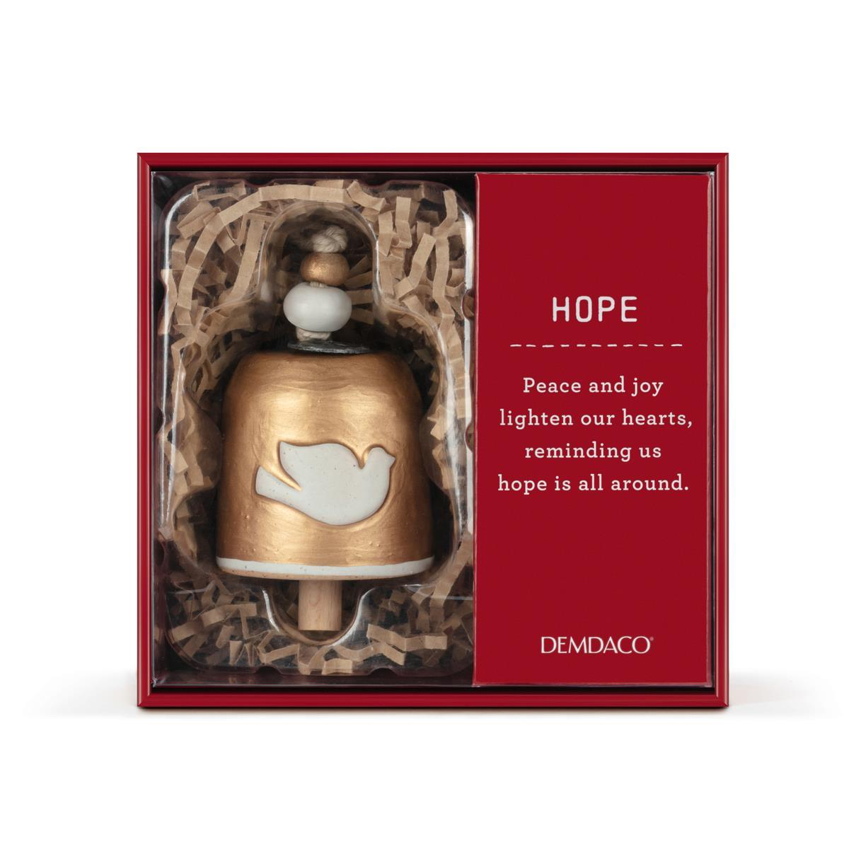 Hope - Mini Holiday Bell - 2-in - Mellow Monkey