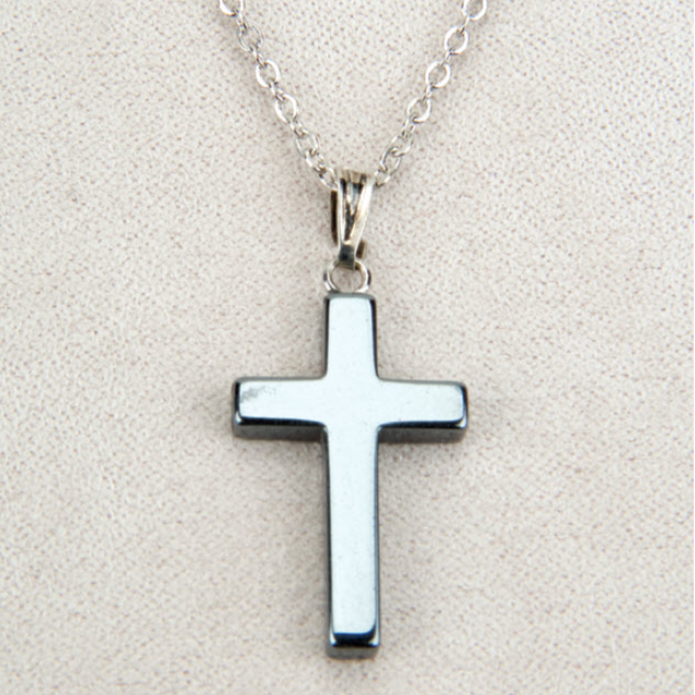 Hematite Cross Necklace – Mellow Monkey