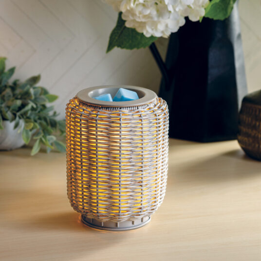 Grey Wicker Illumination Fragrance Warmer - Mellow Monkey