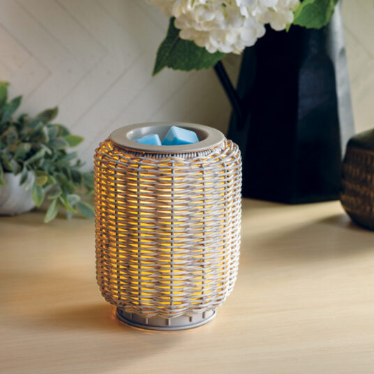 Grey Wicker Illumination Fragrance Warmer - Mellow Monkey