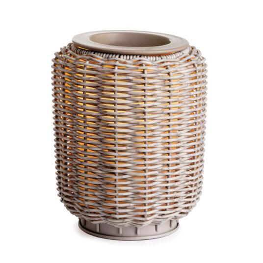 Grey Wicker Illumination Fragrance Warmer - Mellow Monkey