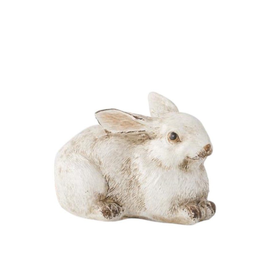 Small Gray and White Resin Bunny - 3-in - Mellow Monkey