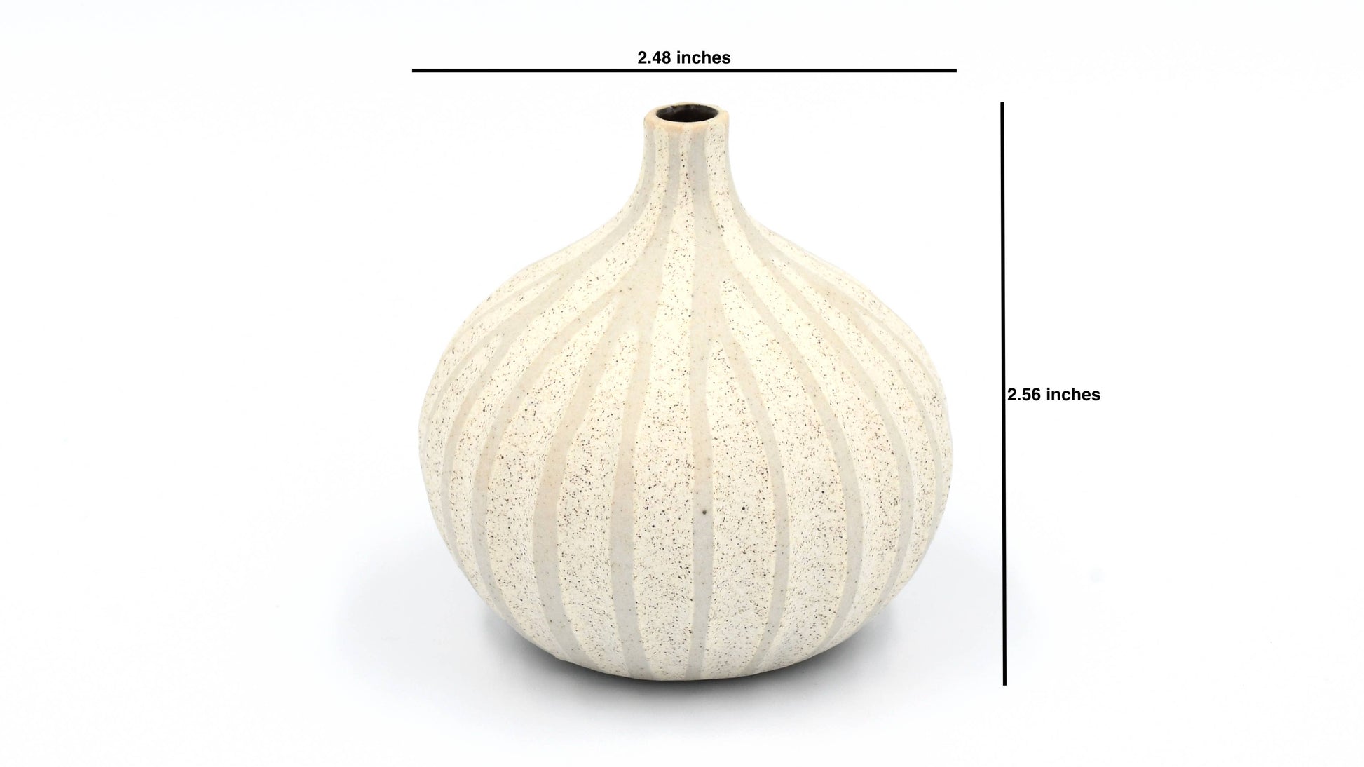 Tiny Congo - Handcrafted Porcelain Bud Vase - White with Stripes - 2.5 x 2.5 x 2.6 in - Mellow Monkey