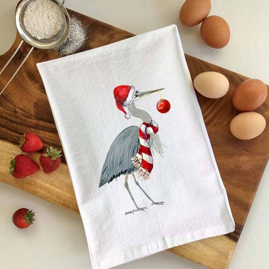 Christmas - Santa Heron Flour Sack Towel