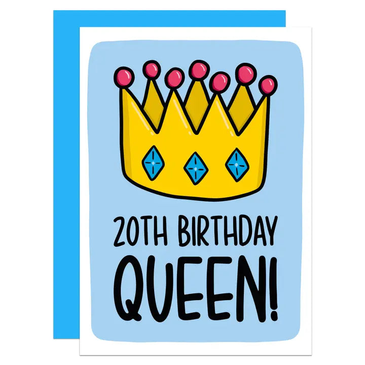 20th Birthday Queen! - Greeting Card - Mellow Monkey
