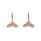 Whale Tail Warm Gold Scratch Finish Earrings - Mellow Monkey