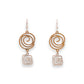 Geometric Swirls Scratch Metal Two-Tone Earrings - Gold - Mellow Monkey