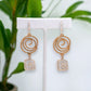 Geometric Swirls Scratch Metal Two-Tone Earrings - Gold - Mellow Monkey