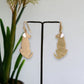 Puppy Dog Brass Two Tone Scratch Metal Finish Earrings - Gold - Mellow Monkey