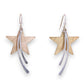 Shooting Star - Two Tone Scratch Finish Earrings - Mellow Monkey