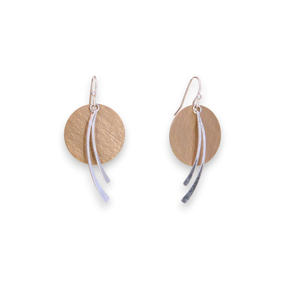 Comet - Two Tone Scratch Finish Earrings - Mellow Monkey