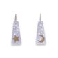 Two Tone Scratch Finish Moon & Star Earrings - Silver - Mellow Monkey