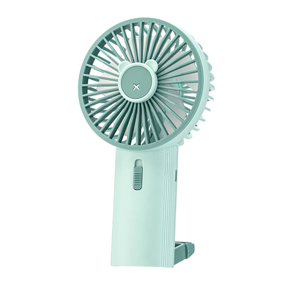 Portable Handheld USB Rechargeable Mini Fan - Aqua Green - Mellow Monkey