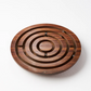 Classic Labyrinth Game - Hand Carved Wood - 6" Diameter - Mellow Monkey