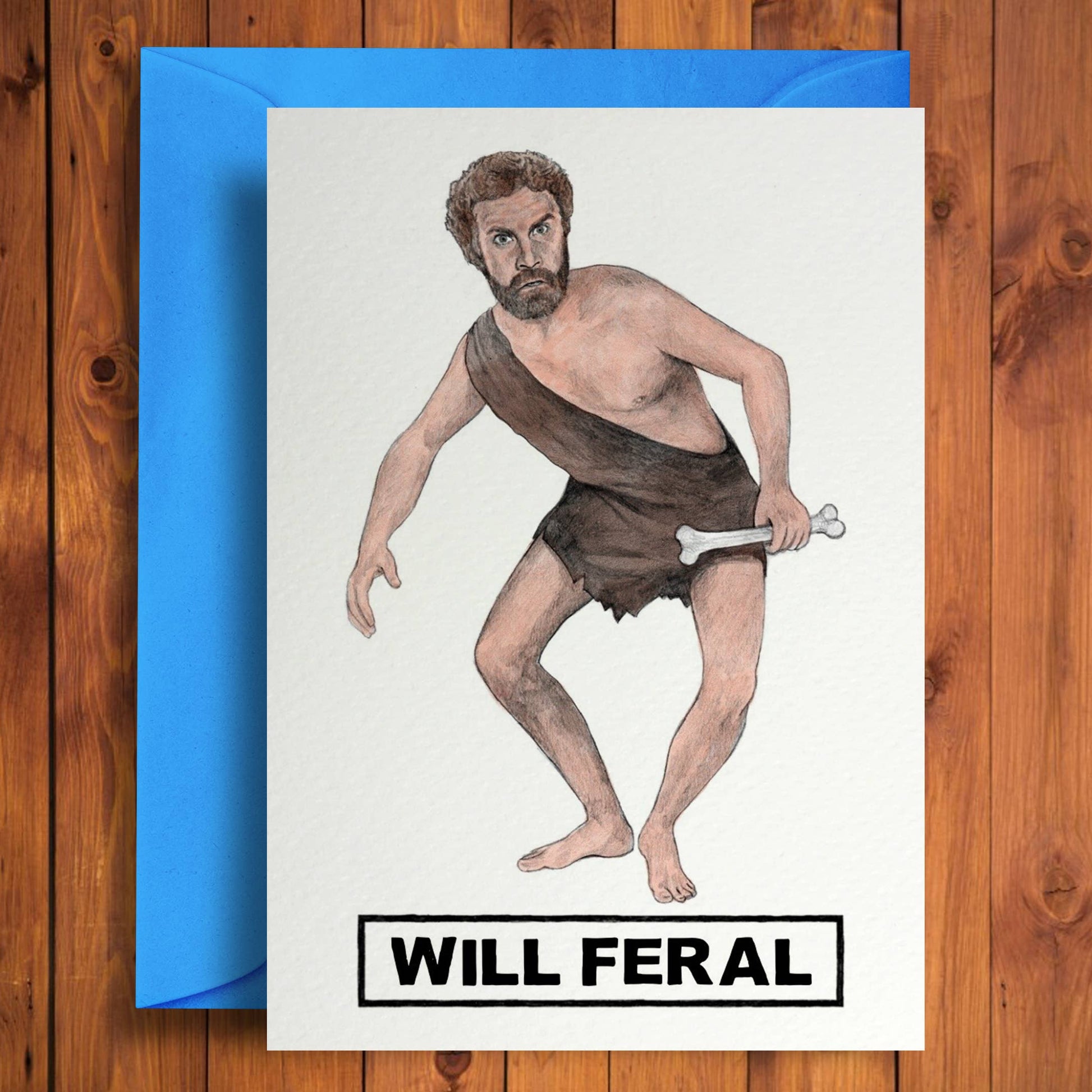 Will Feral – Funny Celebrity Pun Birthday Card - Mellow Monkey