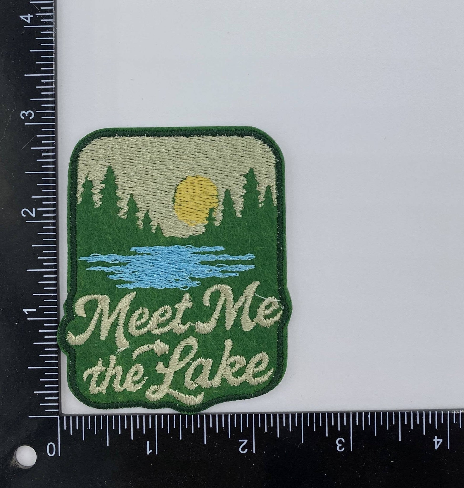 Meet me at the Lake - Embroidered Iron on Patch - 3-in - Mellow Monkey