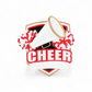 RED Cheer Shield Personalized Ornament - Mellow Monkey