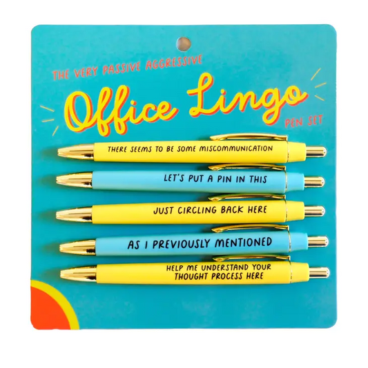 The (Very Passive Aggressive) Office Lingo - 5 Pen Set - Mellow Monkey