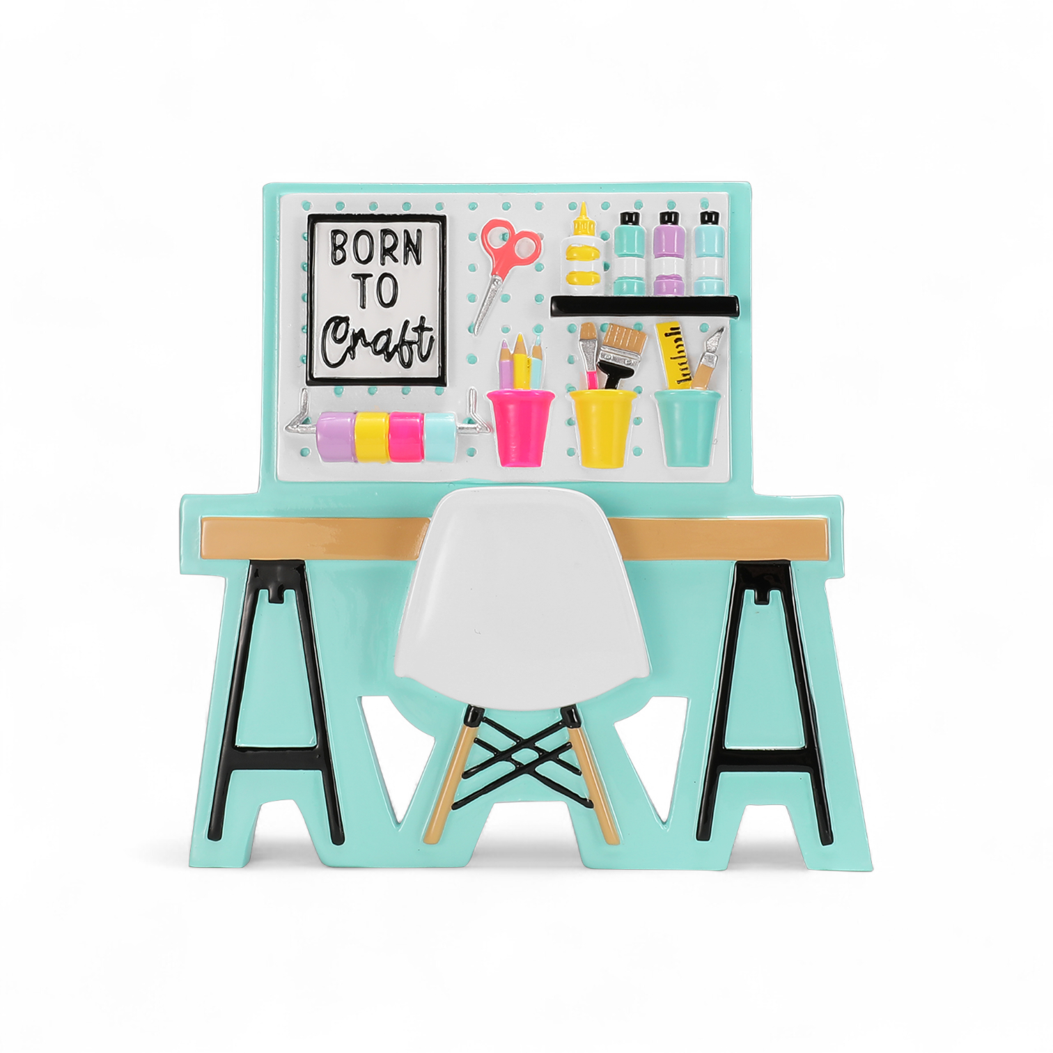 Crafting Table Personalized Ornament - Mellow Monkey