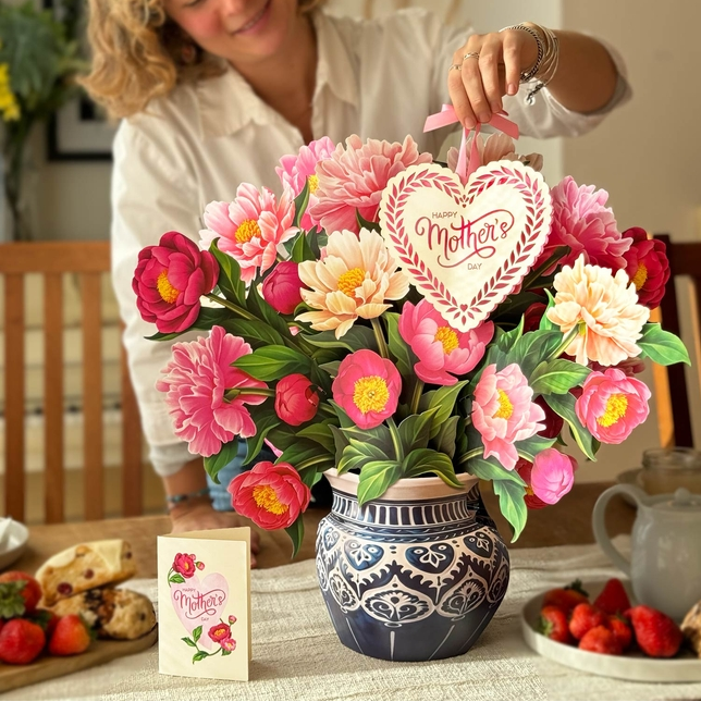Freshcut Mother's Day Grande Peony Paradise Pop-Up Greeting Card
