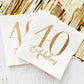 40 and Fabulous Cocktail Napkins - Gold Glitter on White - Pack of 16 - Mellow Monkey